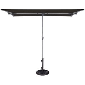 Simply Shade Capri Polyester Rectangle Balcony Umbrella in Platinum/Black