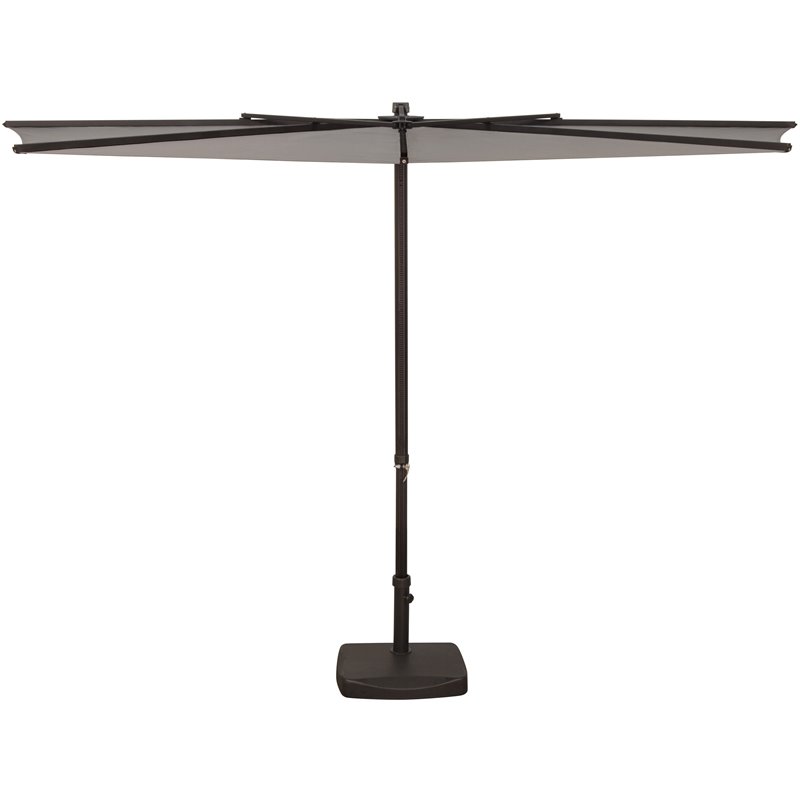 Simply Shade Amelia Modern Polyester Half Umbrella in Bronze/Stone