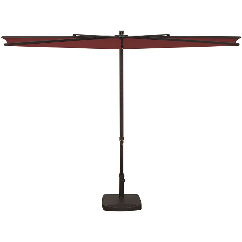 Simply Shade Amelia Modern Polyester Half Umbrella in Bronze/Deep Red