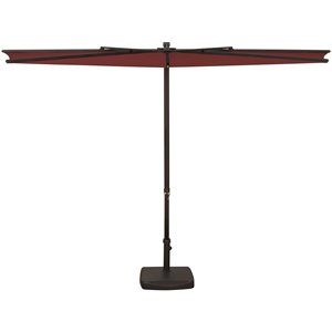 Simply Shade Amelia Modern Polyester Half Umbrella in Bronze/Deep Red