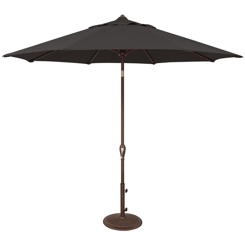 SimplyShade Aruba 9' Octagonal Auto Tilt Solefin Patio Umbrella in Black