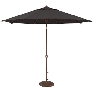 SimplyShade Aruba 9' Octagonal Auto Tilt Solefin Patio Umbrella in Black