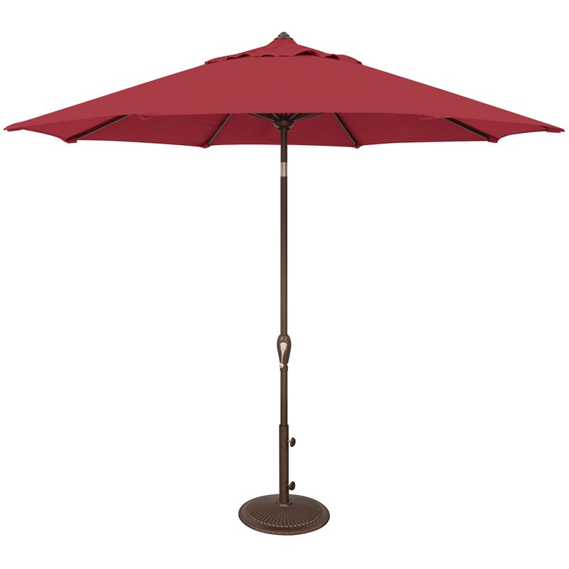 SimplyShade Aruba 9' Octagonal Auto Tilt Solefin Patio Umbrella in Really Red