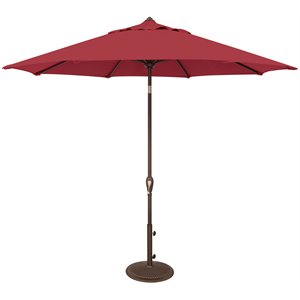 SimplyShade Aruba 9' Octagonal Auto Tilt Solefin Patio Umbrella in Really Red