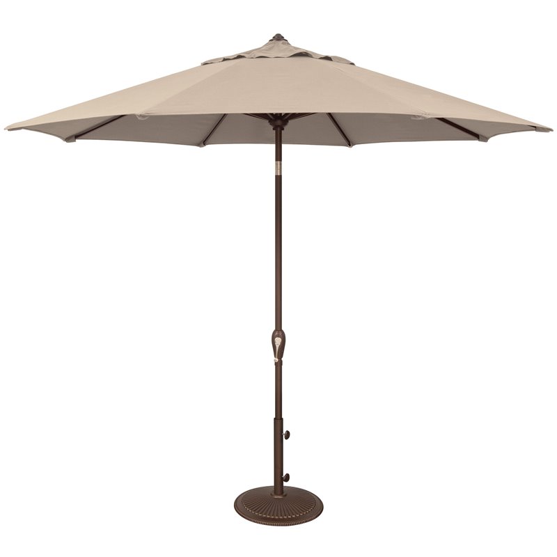 SimplyShade Aruba 9' Octagonal Auto Tilt Solefin Patio Umbrella in Beige