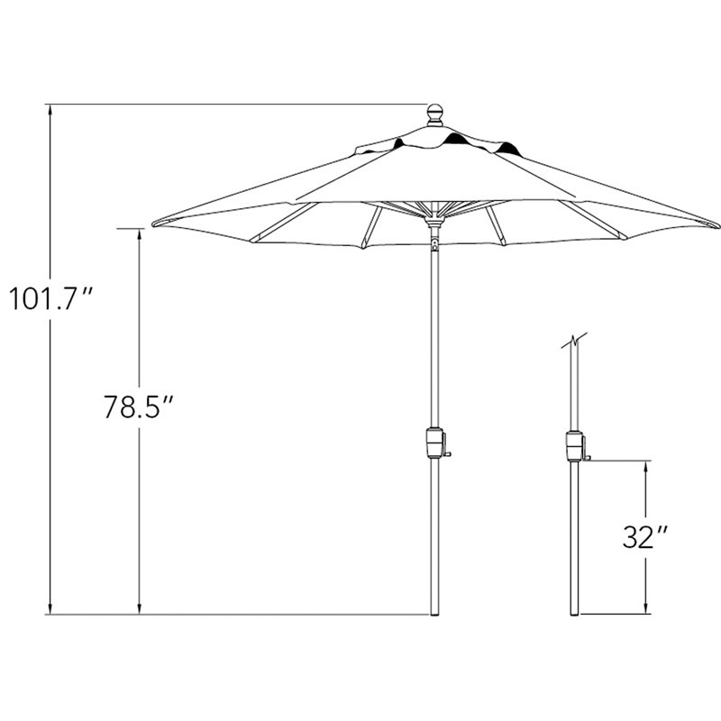 Simply Shade Catalina 9' Octagonal Push Button Tilt Patio Umbrella in Lagoon
