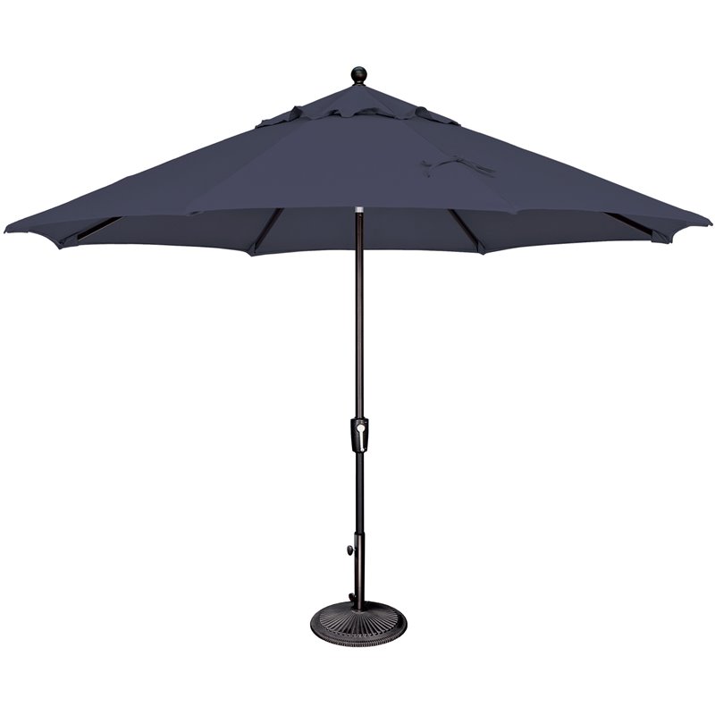 Simply Shade Catalina Octagon Push Button Tilt Umbrella in Black/Navy