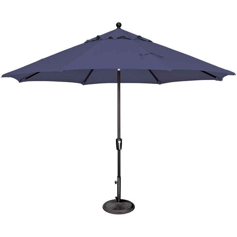Simply Shade Catalina Octagon Push Button Tilt Umbrella in Black/Blue Sky
