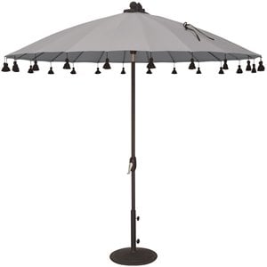 Simply Shade Isabela Round Fabric Auto Tilt Umbrella in Black/Cast Silver