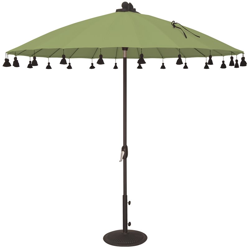 Simply Shade Isabela Round Fabric Auto Tilt Umbrella in Black/Ginkgo