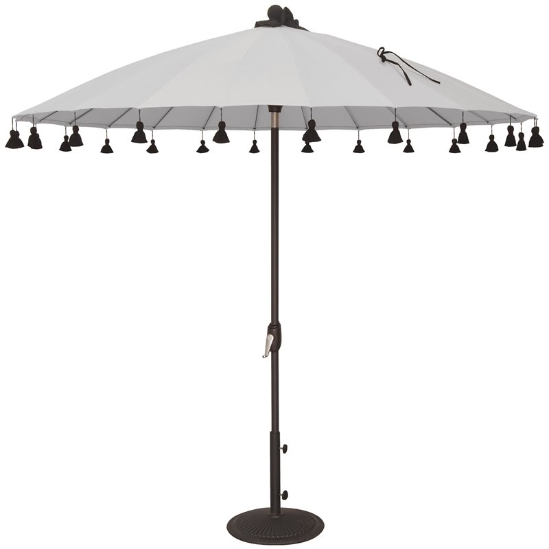Simply Shade Isabela Round Fabric Auto Tilt Umbrella in Black/Natural