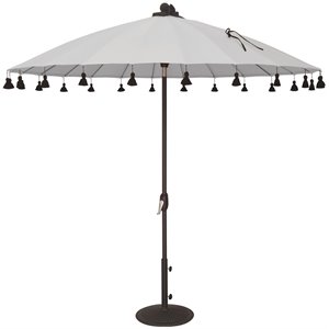 Simply Shade Isabela Round Fabric Auto Tilt Umbrella in Black/Natural