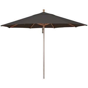 Simply Shade Ibiza Solefin Aluminum Wood Umbrella in Silver/Black