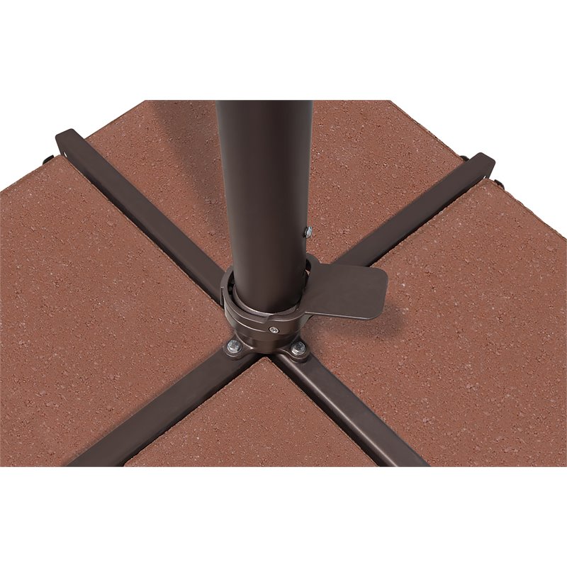 Simply Shade Skye Square Solefin Umbrella with Cross Bar Stand in Bronze/Henna