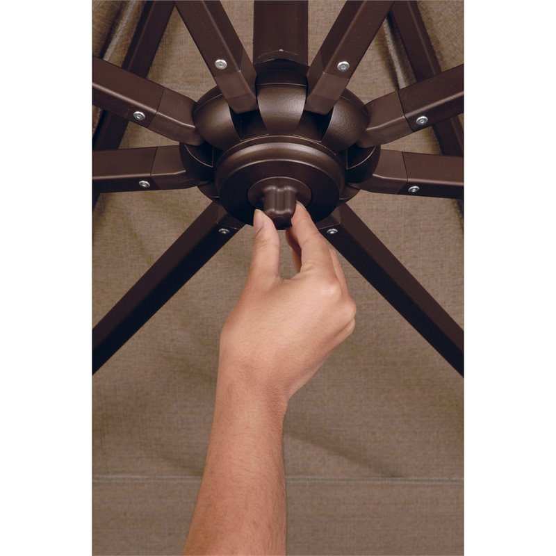 Simply Shade Skye Square Solefin Umbrella with Cross Bar Stand in Bronze/Henna