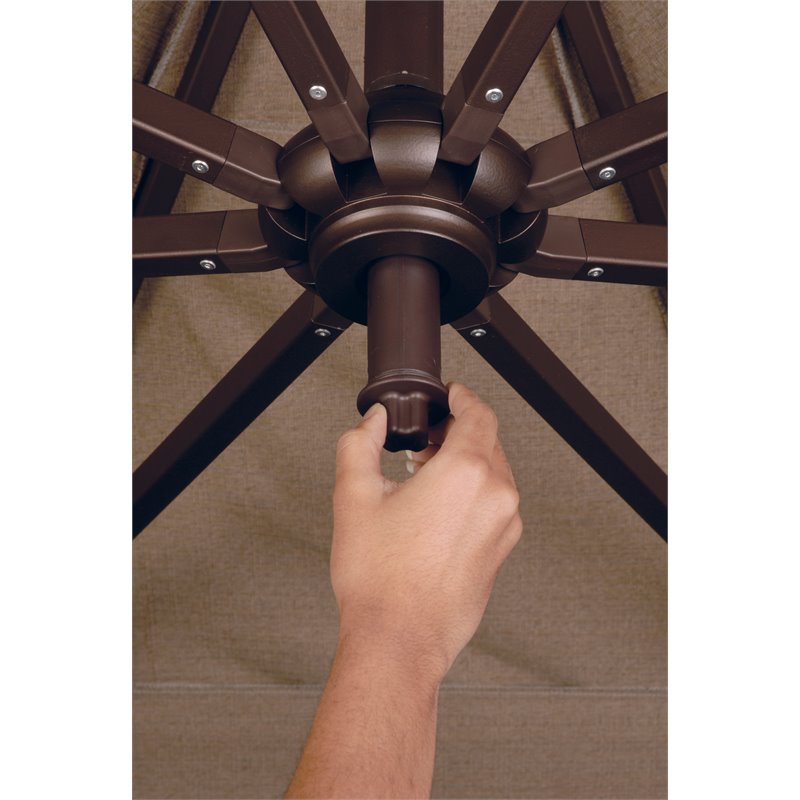 Simply Shade Skye Square Solefin Umbrella with Cross Bar Stand in Bronze/Henna