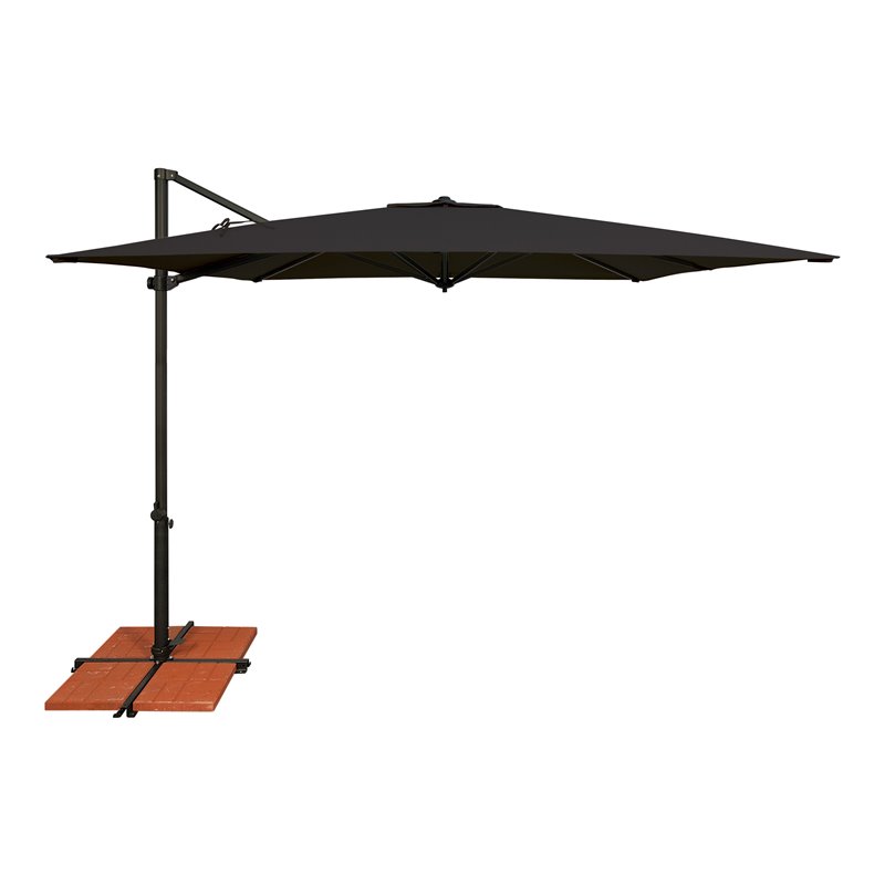 Simply Shade Skye Square Fabric Umbrella with Cross Bar Stand in Black