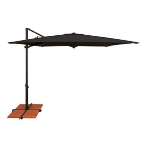 Simply Shade Skye Square Fabric Umbrella with Cross Bar Stand in Black