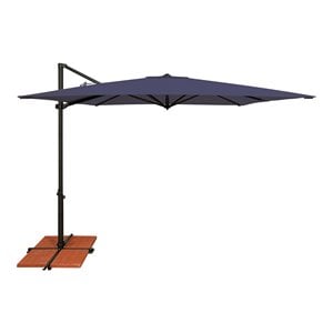 Simply Shade Skye Square Fabric Umbrella with Cross Bar Stand in Black/Navy