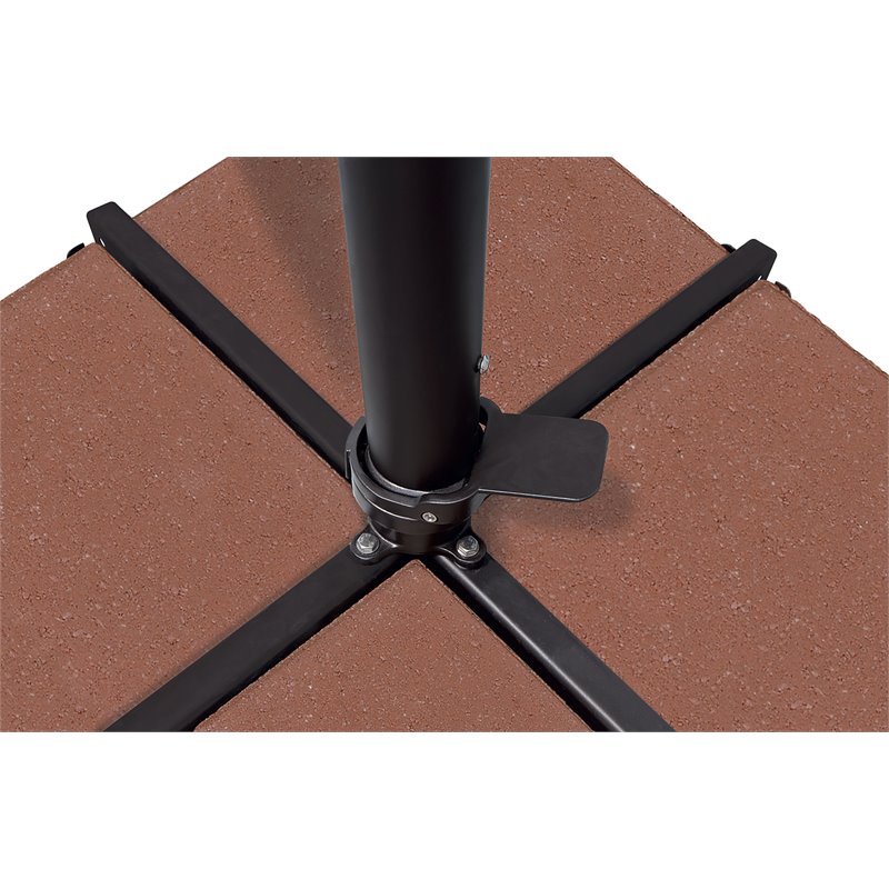 Simply Shade Skye Square Solefin Umbrella with Cross Bar Stand in Black/Henna