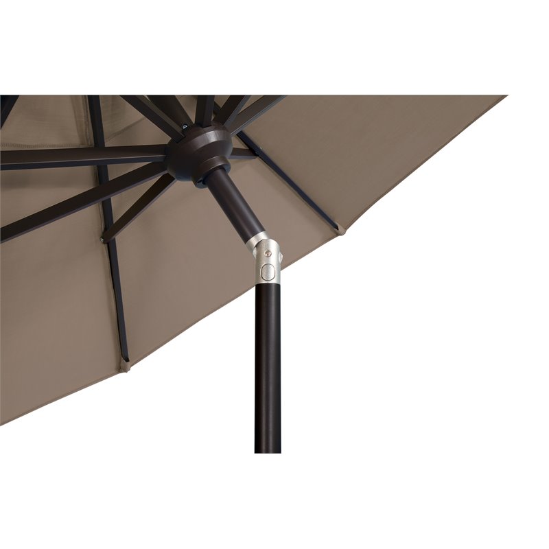 Simply Shade Catalina Octagon Push Button Tilt Umbrella in Black/Antique Beige