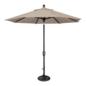 Simply Shade Catalina 108&quot Octagon Push Button Tilt Umbrella in Black/Beige