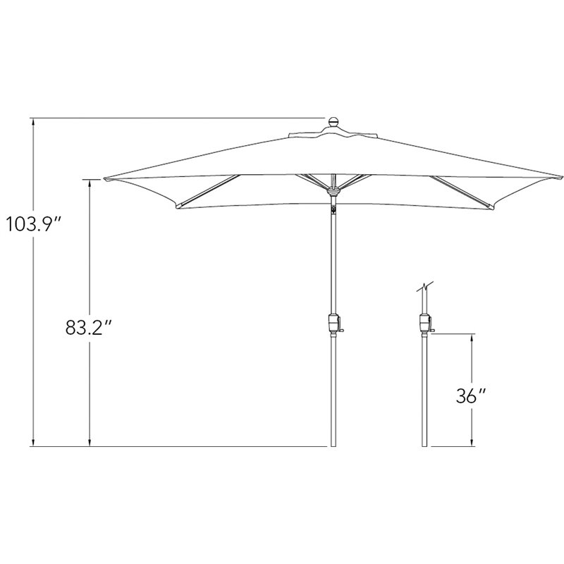Simply Shade Catalina Octagon Push Button Tilt Umbrella in Black/Jockey Red
