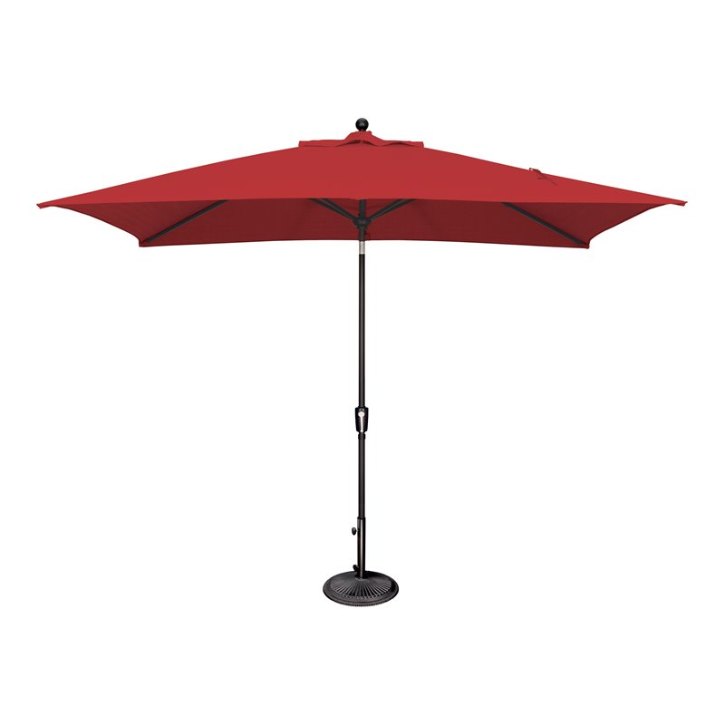 Simply Shade Catalina Octagon Push Button Tilt Umbrella in Black/Jockey Red