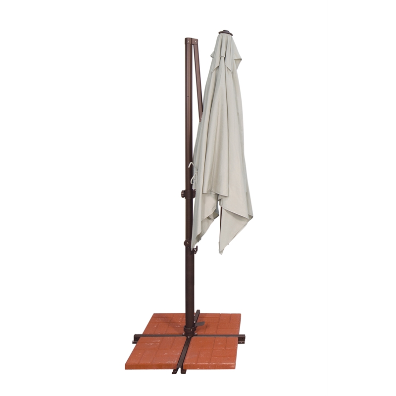 SimplyShade Skye 8.6' Square Cantilever Umbrella with Cross Bar Stand in Spa