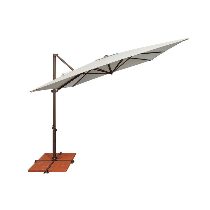 SimplyShade Skye 8.6' Square Cantilever Umbrella with Cross Bar Stand in Spa