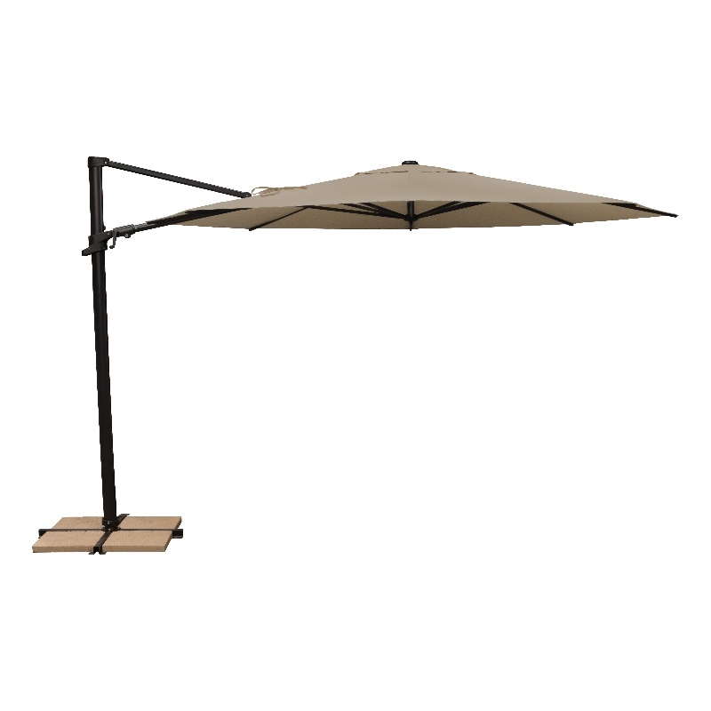 SimplyShade Maldives 11' Octagonal Cantilever Umbrella with Cross Bar Stand in Beige