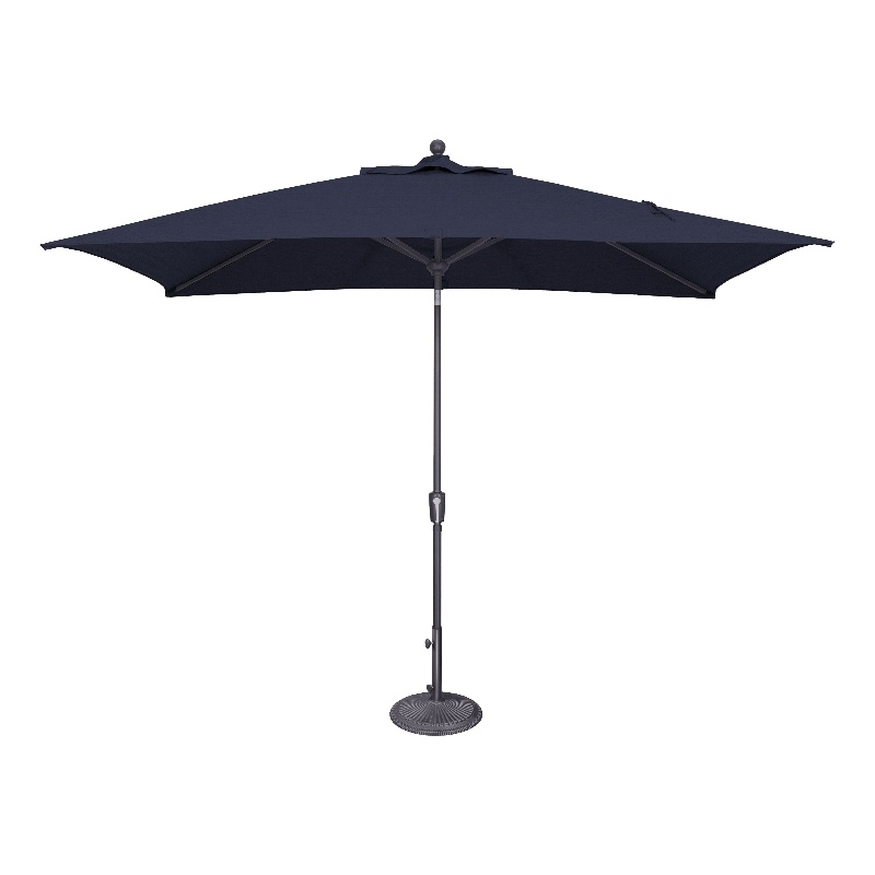 SimplyShade Catalina 6.6' x 10' Rectangle Push Button Tilt Patio Umbrella in Navy