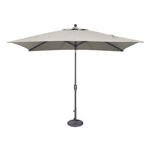SimplyShade Catalina 6.6' x 10' Rectangle Push Button Tilt Patio Umbrella in Silver