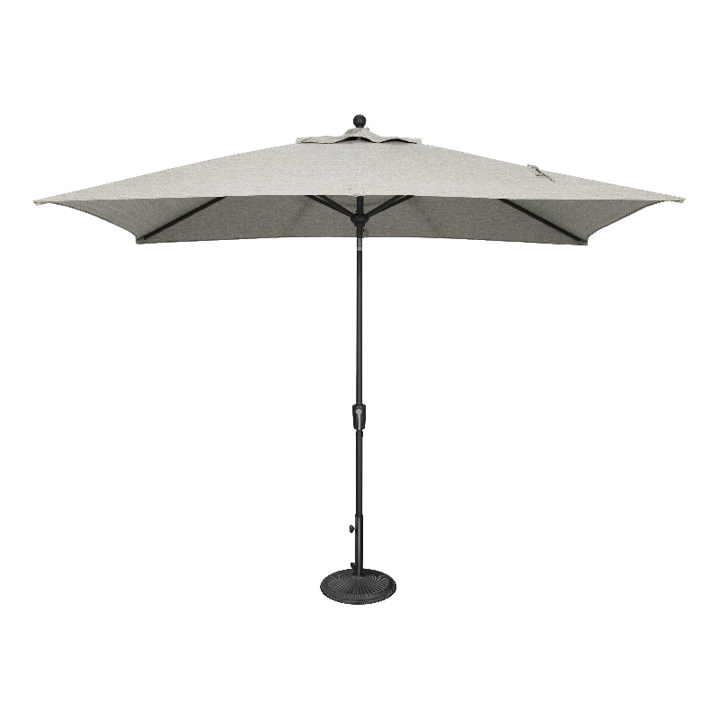 SimplyShade Catalina 6.6' x 10' Rectangle Push Button Tilt Patio Umbrella in Silver