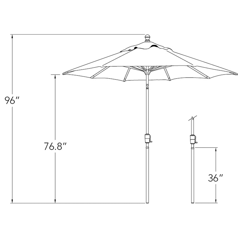 SimplyShade Catalina 7.5' Octagon Push Button Tilt Umbrella in Natural