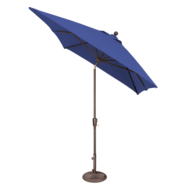 SimplyShade Catalina 6.6' x 10' Rectangle Push Button Tilt Patio Umbrella in Silver