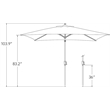 SimplyShade Catalina 6.6' x 10' Rectangle Push Button Tilt Patio Umbrella in Silver