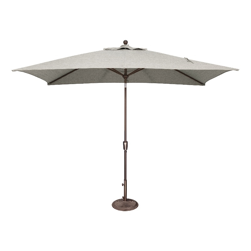 SimplyShade Catalina 6.6' x 10' Rectangle Push Button Tilt Patio Umbrella in Silver