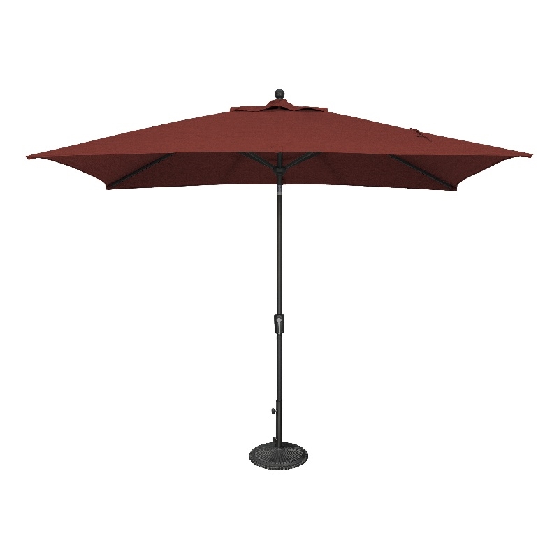 SimplyShade Catalina 6.6' x 10' Rectangle Push Button Tilt Patio Umbrella in Henna