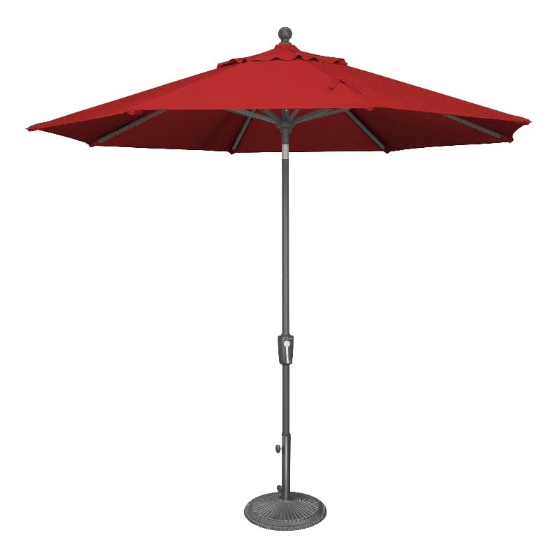 SimplyShade Catalina 9' Octagon Push Button Tilt Umbrella in Really Red