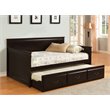 Furniture of America Liam Traditional Wood Twin Daybed with Trundle in Espresso