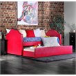 Furniture of America Jenning Faux Leather Upholstered Daybed with Trundle in Red
