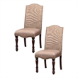 Furniture of America Minard Fabric Dining Chair in Antique Cherry (Set of 2)