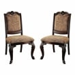 Furniture of America Ramsaran Fabric Dining Chair in Brown Cherry (Set of 2)