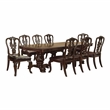 Furniture of America Ramsaran Solid Wood 9-Piece Extendable Dining Set in Cherry
