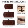 Furniture of America Ramsaran Wood 9-Piece Extendable Dining Set in Brown Cherry