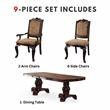 Furniture of America Ramsaran Wood 9-Piece Extendable Dining Set in Brown Cherry