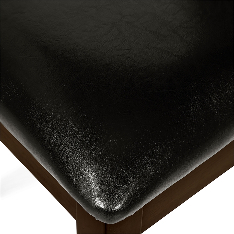 Furniture of America Egnew Faux Leather Padded Bar Stool in Black (Set of 2)