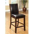 Furniture of America Egnew Faux Leather Padded Bar Stool in Black (Set of 2)