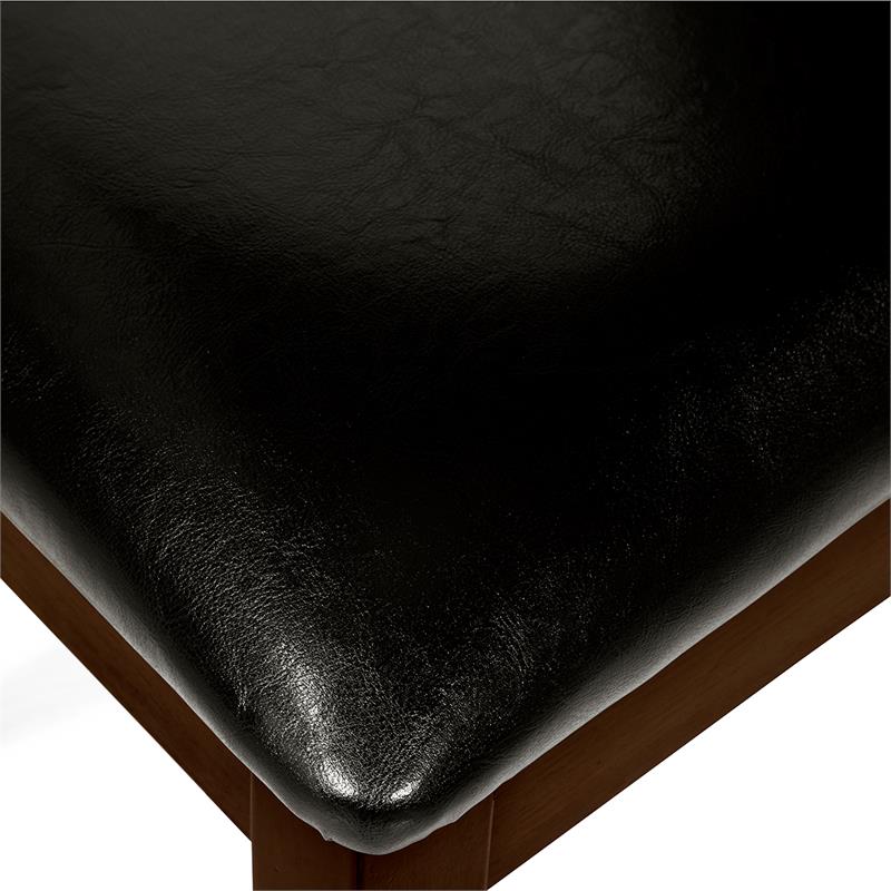 Furniture of America Egnew Faux Leather Padded Dining Chair in Black (Set of 2)